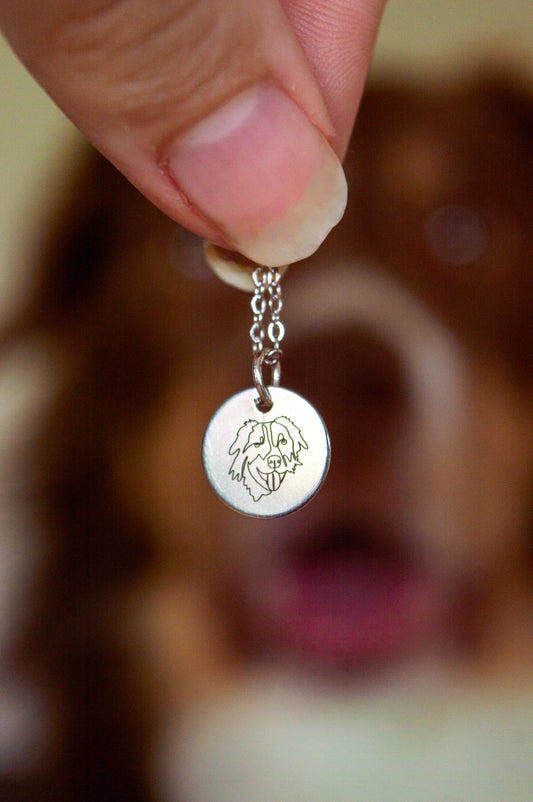 Personalised pet portrait necklace