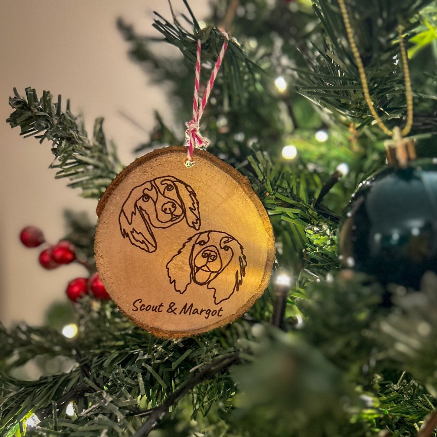 Handmade Christmas Baubles - Personalised pet portrait