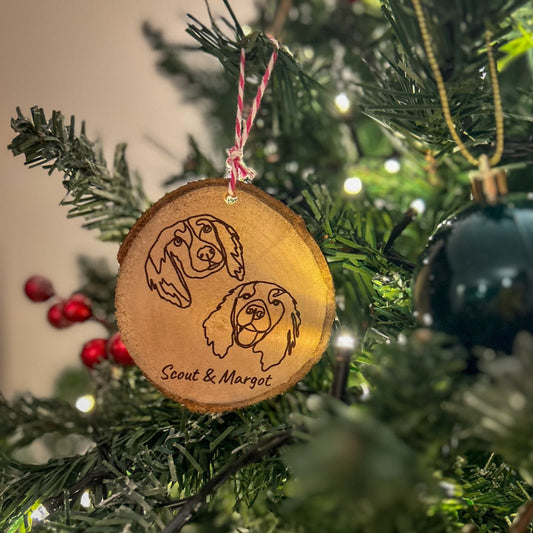 Handmade Christmas Baubles - Personalised pet portrait